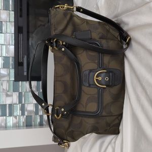 💯 AUTHENTIC COACH CAMPBELL SIGNATURE METALLIC IZZY CROSSBODY W/COA SIZE LARGE